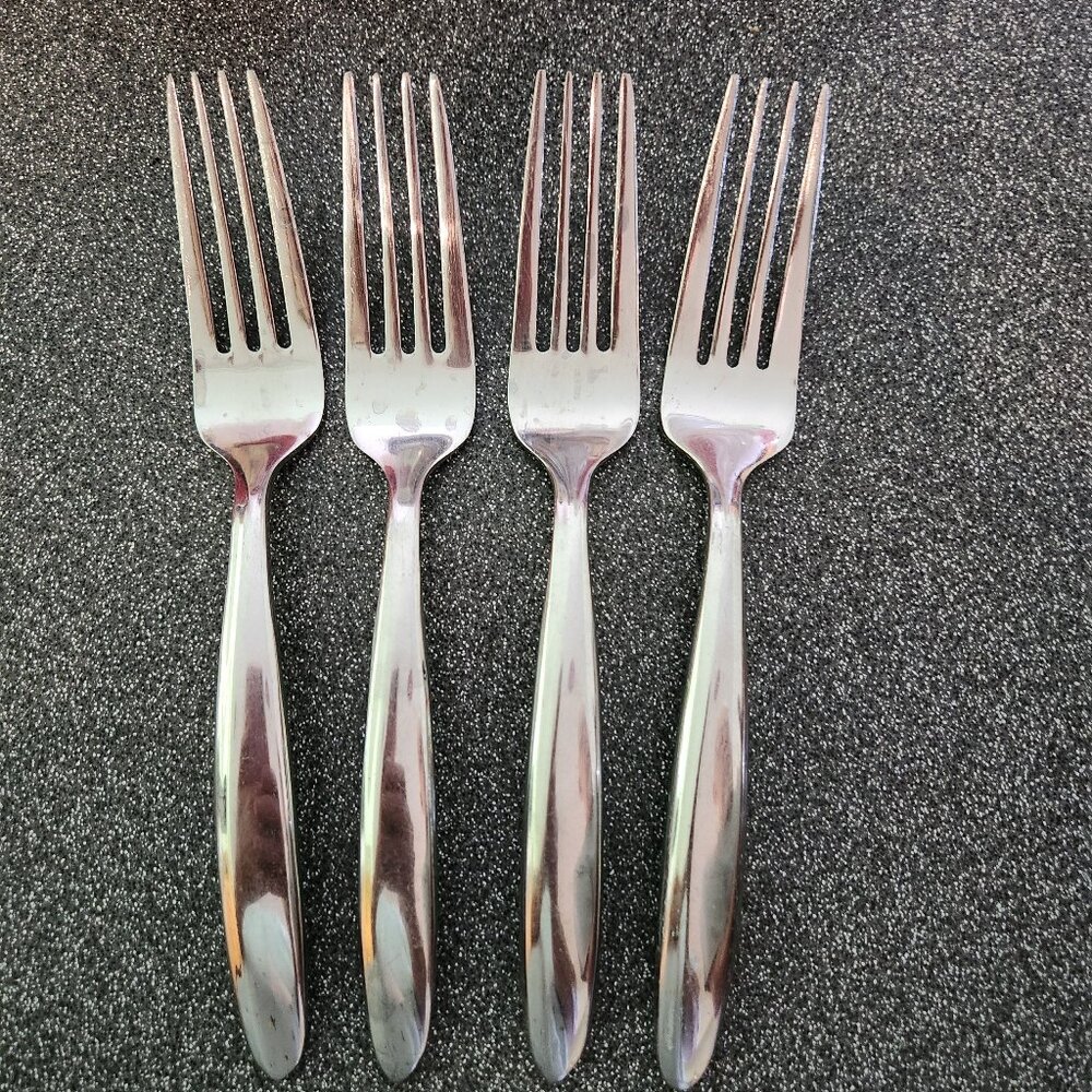 Lot of 4 Oneida Glissade Dinner Forks Stainless Steel 7.75"